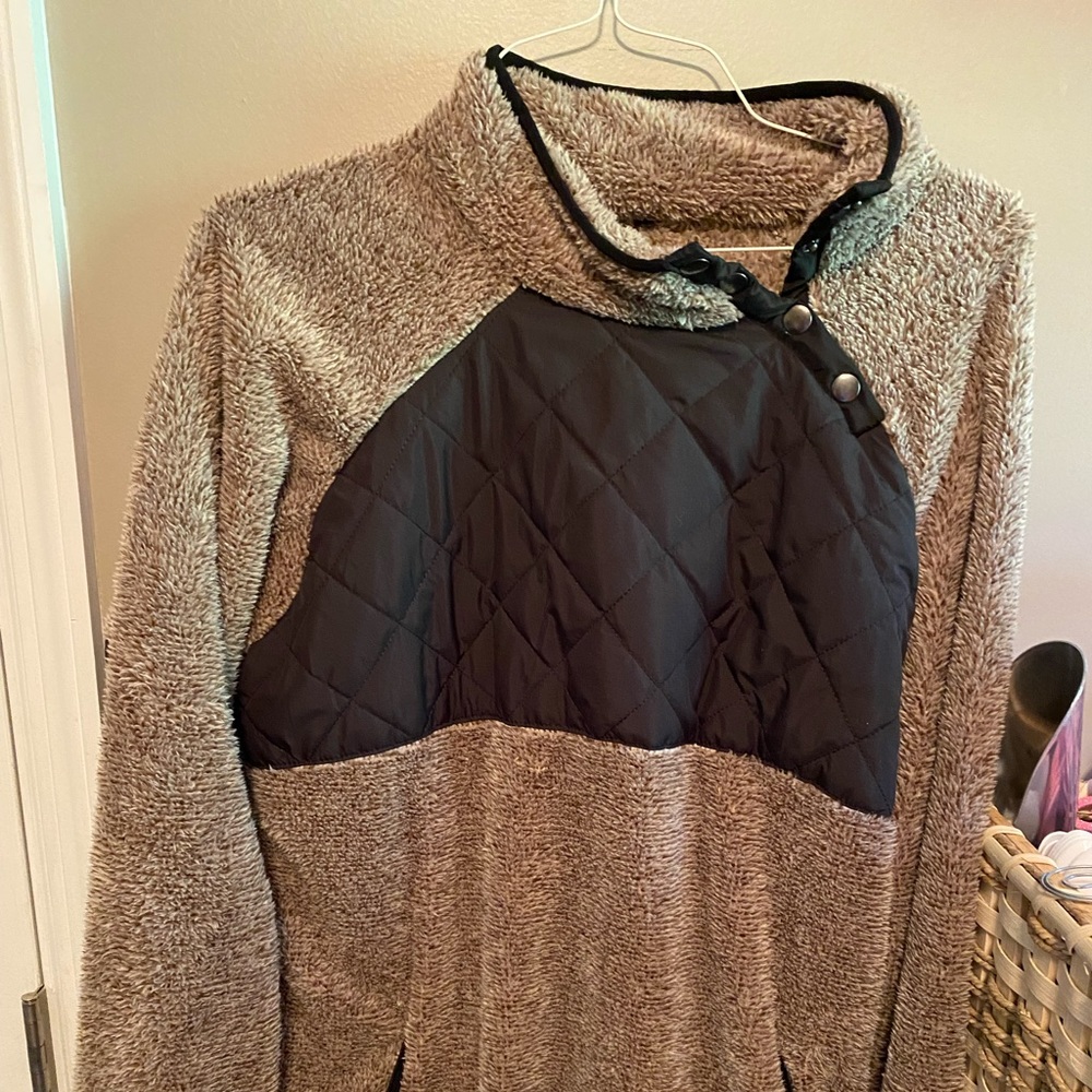 Fuzzy Warm Pullover With Side Snap Closure - image 1